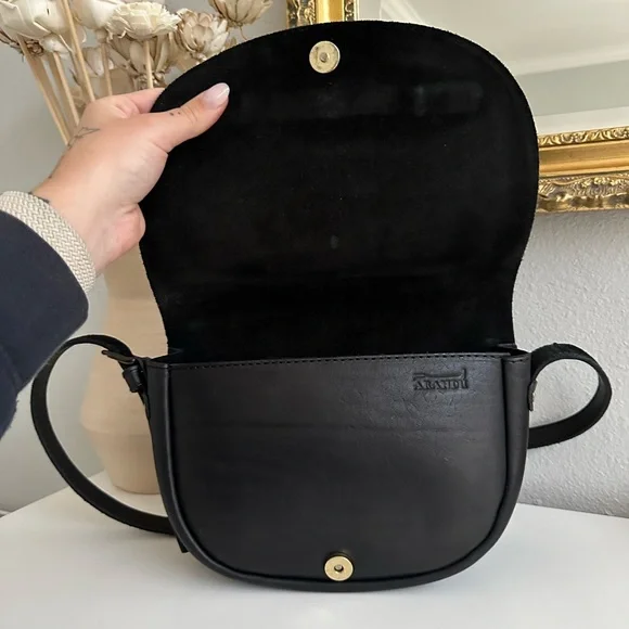 BLACK LEATHER SADDLE HORSE BIT SHOULDER/CROSSBODY BAG - Picture 7 of 7